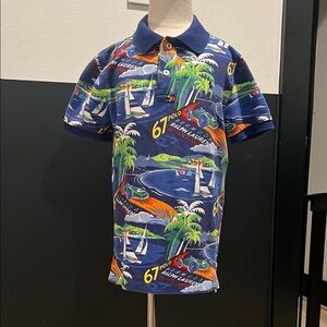 Polo by Ralph Lauren Blue and Green Casual Polo Shirt